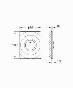 Placa de actionare WC GROHE Surf 37063, 156 x 197mm, alpinwhite - Img 2