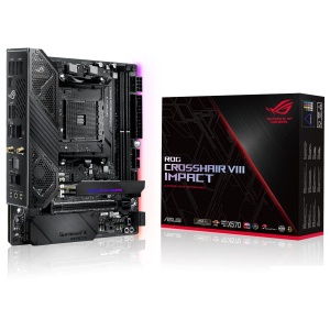 Placa de baza ASUS ROG Crosshair VIII Impact, AMD AM4, 64GB RAM, PCIe 4.0