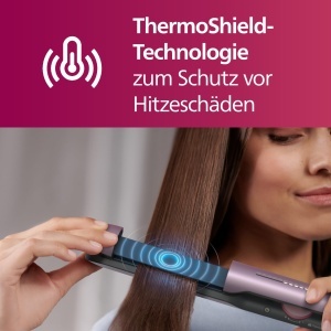 Placa de indreptat parul Philips 5000 Series BHS53000 ThermoShield Ionizare Placi ceramice cu ulei de argan Roz - Img 2