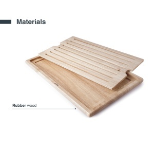 Placa de taiat Lacor 60486, Gummiholz, 53x32.5 cm, cu sistem antiderapant - Img 3
