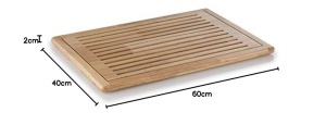 Placa de taiat pentru paine APS Rubber Wood, 60 x 40 cm, cu compartiment pentru firimituri - Img 6
