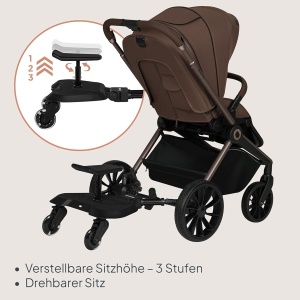 Placa de transport LIONELO Buggy Board 2-in-1 pentru carucior, cu scaun detasabil, roti LED, pana la 25 kg - Img 4