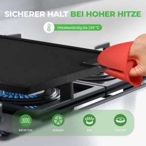 Placa Grill din Fonta NutriChef 45 x 25 cm, Antiaderenta, pentru Inductie si Gaz - Img 5