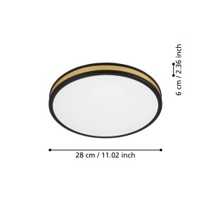 Plafoniera LED EGLO Pescaito, 28 cm, Negru si Auriu, Lumina Calda - Img 6