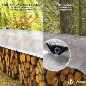 Plasa de protectie VOUNOT 3x5m 180gm impermeabila alba, rezistenta la rupere - Img 3