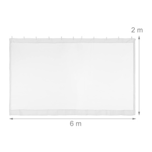 Plasa de tantari Relaxdays pentru foisor de 3 x 3 m, 2 panouri laterale, cu fermoar si velcro, plasa de tantari XL de 12 m, alba - Img 4