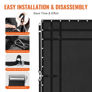 Plasa de transport VEVOR VCCN0096, 244 x 206 cm, capacitate 318 kg, neagra - Img 5