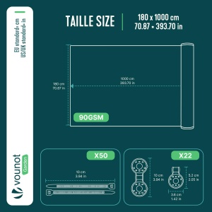 Plasa de umbrire VOUNOT 75 1.8x10m, HDPE, gri - Img 3