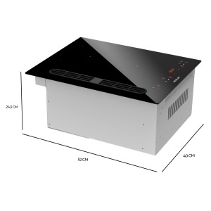Plita cu inductie Cecotec Bolero Squad IH 2200 FullFlex, 40 cm, 3500 W, cu hota integrata - Img 2