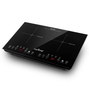 Plita cu inductie NutriChef 2 Placi 1800W Touch Control Timer Siguranta pentru copii
