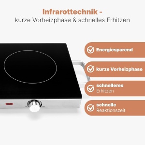 Plita dubla infrarosu ProfiCook PC-DKP 1211, 2800 W, sticla ceramica - Img 4