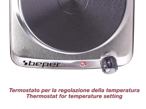 Plita electrica Beper 90.820, 1500W, 5 trepte temperatura, 18.5 cm - Img 3