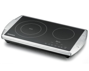 Plita electrica dubla Rommelsbacher CT 3403TC-TM, 2 zone de gatit, 2200 W, inox