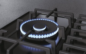 Plita pe gaz Haier HAVG7WL4HB, 5 arzatoare, design din sticla neagra - Img 5