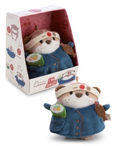 Plus Otter Jiro NICI 8cm cu Costum de Sushi, Culoare Maro - Img 1
