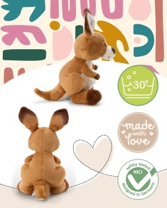 Plush Kanguru NICI Kelly 21cm - Culoare maro, pentru copii si adulti - Img 3
