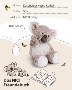 Plush Koala Karbor NICI 50cm gri - Jucarie din plus pentru copii si adulti - Img 5