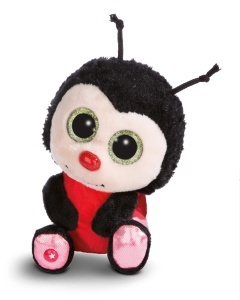 Plush Marienkafer NICI Lily May 15cm - negru, jucarie moale pentru copii si adulti