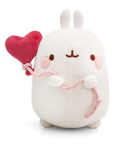 Plush Molang cu Inima 24cm - Jucarie din Plus Alb pentru Copii si Adulti - Img 1