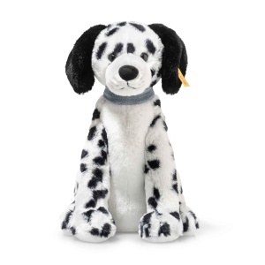 Plush Oskar Dalmatiner 27cm, Jucarie din Plus, Culoare Alb-Negru, Cu Guler Albastru