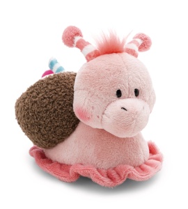 Plush Schnecke NICI 15cm - roz, cu detalii de cocos, pentru copii si adulti