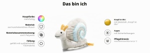 Plush Snail Steiff Snailly 20 cm, Jucarie moale pentru copii, Materiale sigure - Img 2