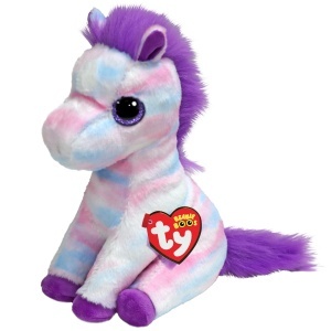 Plush Toy TY Beanie Boos Hayden, 15 cm, Alb-Lila-Roz, Cu Ochi Glitter