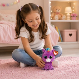 Plush Unicorn TY Rosette, Violet, Unica Dimensiune - Img 2