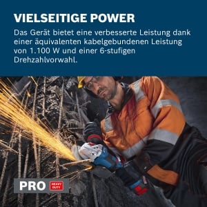 Polizor unghiular Bosch PRO GWS18V-11PS 18V maner ergonomic sistem de siguranta avansat - Img 4