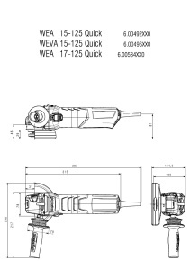 Polizor unghiular Metabo WEV 17-125 Quick, 1700 W, cu VTC Electronica - Img 2