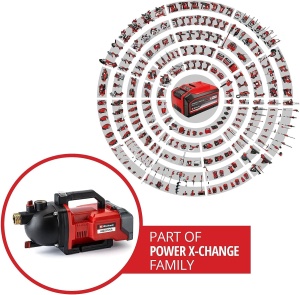 Pompa de gradina fara fir Einhell AQUINNA 36/30 Power X-Change (2 x 18V, intrerupator ECO in 2 trepte, umplere cu apa si dop de scurgere, protectie termica, maner de transport, fara baterii si incarcator) - Img 2