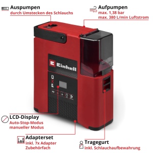 Pompa electrica Einhell SUPPERO 18380, 18 V, 1,38 bar, 380 Lmin - Img 3