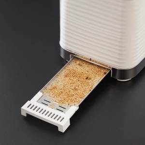 Prajitor de paine Russell Hobbs [pentru 2 felii] Inspire White cu structura lucioasa de inalta calitate (fante foarte largi pentru paine prajita, inclusiv accesoriu pentru chifle, 6 niveluri de rumenire + functie de dezghetare si reincalzire) 24370-56 - Img 5