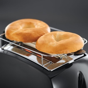 Prajitor de paine Russell Hobbs [pentru 2 felii] Textures+ (fante pentru paine prajita foarte largi, inclusiv atasament pentru chifle si clesti de paine prajita integrate, 6 niveluri de rumenire + functie de dezghetare si reincalzire, 850W) 22601-56 - Img 3