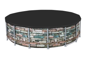 Prelata PVC Bestway O 493 cm, neagra, rotunda - Img 6