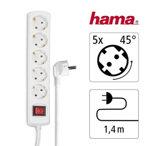 Prelungitor Hama 5 Prize Alb 14m Cu Intrerupator si Protectie Sporita - Img 2