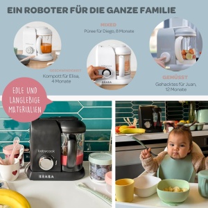 Preparat pentru hrana bebelusilor BEABA Babycook Solo - 4 in 1, 1100 ml, Negru - Img 4
