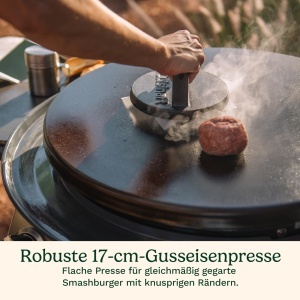 Presa de burger Cuisinart din fonta 17 cm cu spatula si hartie antiaderenta - Img 3