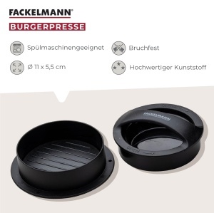 Presa de burger Fackelmann, 11 cm, din plastic, negru, usor de curatat - Img 2