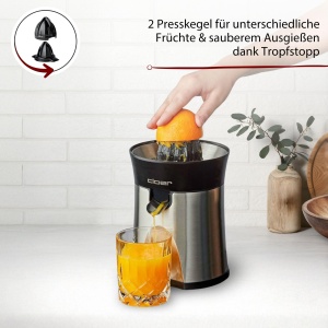 Presa de citrice Cloer 6815, 2-in-1, 100 W, inox, cu functie de oprire automata - Img 3