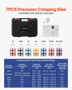 Presa hidraulica VEVOR LD-71500, 7 capete, 45 kN, pentru reparatii auto - Img 2