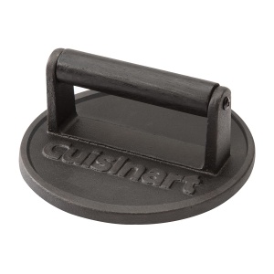 Presa pentru burgeri Cuisinart din fonta, 17 cm, maner rezistent la caldura