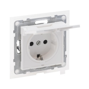 Priza cu protectie Legrand SEANO IP44, 16 A, 250 V, Ultraalb
