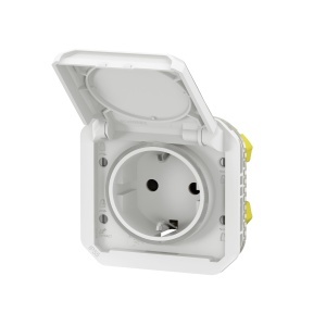 Priza Legrand Plexo 069640L UltraWeiss IP44IP55 Cu Capac Protectie si Montaj Versatil