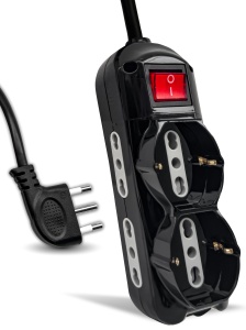 Priza multipla V-TAC, 6 prize, 1.5 m cablu, neagra, cu intrerupator