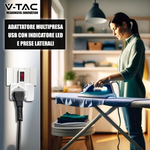 Priza multipla V-TAC cu USB-C 20W, 3 iesiri, 1,5m cablu - Img 6