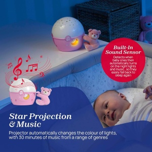 Proiector de Stele Chicco Next2Stars cu Muzica si Senzatie de Sunet, Roz - Img 6