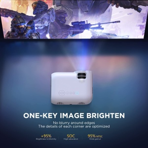 Proiector portabil 5G + 2.4G WiFi Bluetooth 5.0, 1080P Proiector portabil Proiector Home Theater de 7500 de lumeni Mini proiector de 100.000 de ore cu difuzor DSP incorporat - Img 4
