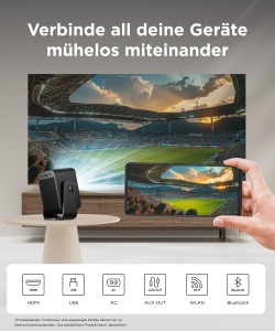 Proiector TCL C1, Rezolutie nativa 1080p, Gimbal integrat, 30.000 ore - Img 5