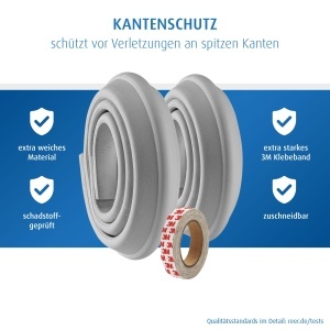 Protectie pentru margini Reer Kantenschutz Soft 2x1m gri spuma moale si rezistenta - Img 3